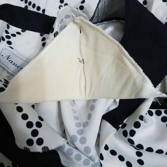 Vintage Nancy II Secretary Dress Size 18WP White Black Button Front 60s 70s - Picture 10 of 10